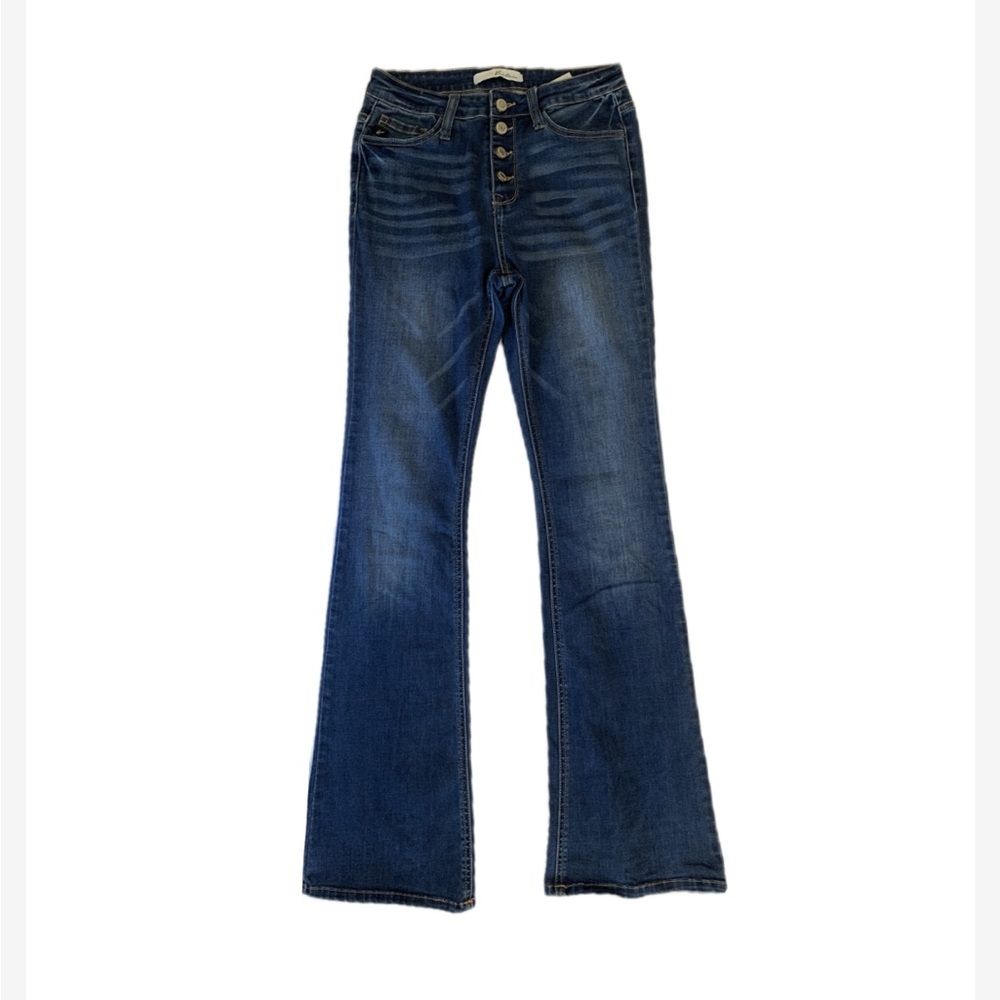 KanCan Dark Blue Women's Flared Jeans - Classic High-Rise Style